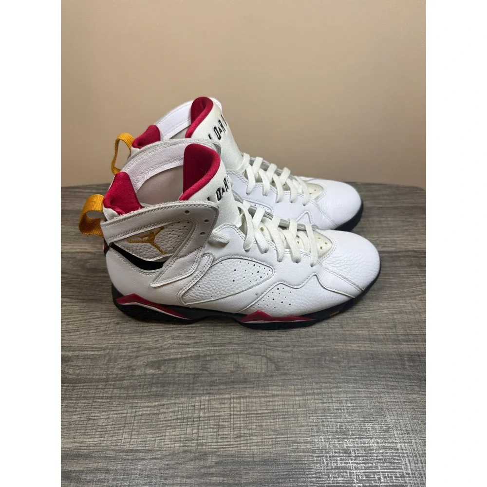 Air Jordan 7 Retro Cardinal 2022 White Red Gold CU9307-106 Mens Size 8.5